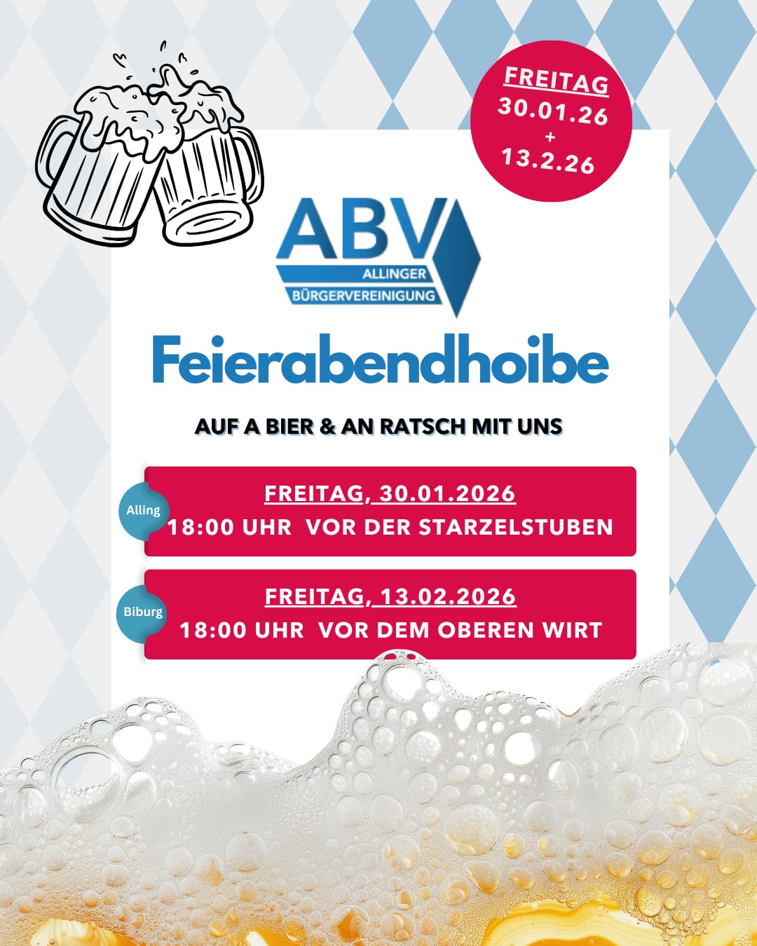 Feierabendhoibe: Auf a Bier & an Ratsch mit uns