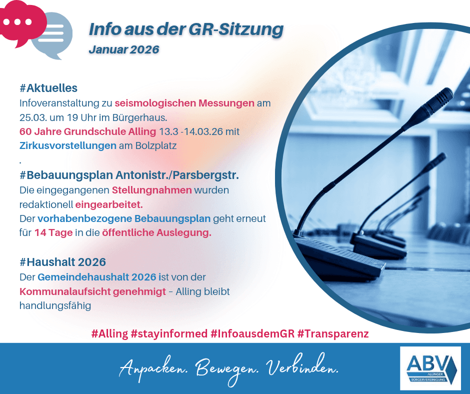 Neues aus dem Gemeinderat - Januar 2026